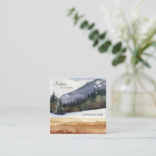 水素朴色マウンテンパインフォレスト スクエア名刺 (スタンド正面)