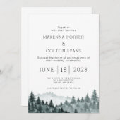 水素朴色マウンテンパイン結婚ズ 招待状 (正面/裏面)