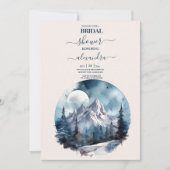 水素朴色マウンテンフォレストウィンターブライダル 招待状 (正面)