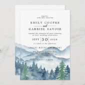 水素朴色マウンテンフォレ結婚スト 招待状 (正面/裏面)