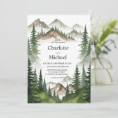 水素朴色マウンテン結婚式招待状カード 招待状 (スタンド正面)