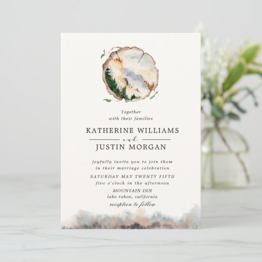 水素朴色マウンテン結婚式招待状 (スタンド正面)