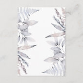 水素朴色マウヴフローラボタニカル結婚ズ エンクロージャーカード (裏面)