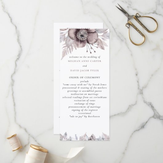 水素朴色マウヴフローラボタニカル結婚ズ プログラム (正面/裏面インサイチュ)