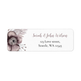 水素朴色マウヴフローラボタニカル結婚ズ ラベル