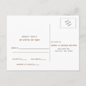 水素朴色マッシュルーム秋の結婚式 インビテーションポストカード (裏面)