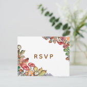 水素朴色マッシュルーム秋の結婚式 インビテーションポストカード (スタンド正面)