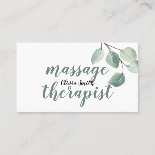 水素朴色モダン緑化フローラマッサージ 名刺 (正面)