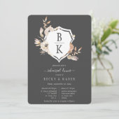 水素朴色モノグラムクレストリハーサルディナー 招待状 (スタンド正面)