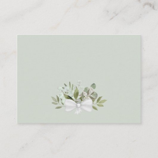 水素朴色ユーカリの結婚ウェブサイト エンクロージャーカード (裏面)