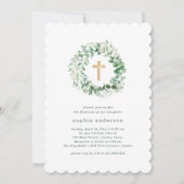 水素朴色ユーカリプタスバプテスマ招待状 招待状 (正面)