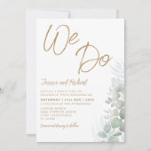 水素朴色ユーカリプトゥスサージグリーン結婚ズ 招待状 (正面)