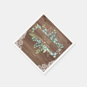 水素朴色ユーカリプトゥスレースバーンI DO BBQ スタンダードカクテルナプキン (角)