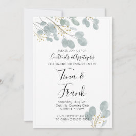 水素朴色ユーカリ婚約パーティ 招待状