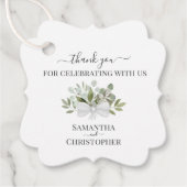 水素朴色ユーカリ結婚の感謝 フェイバータグ (正面)