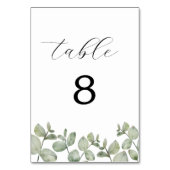 水素朴色ユーカリ結婚の表番号 テーブルナンバー (裏面)