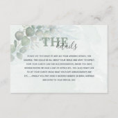 水素朴色ユーカリ結婚ス詳細 エンクロージャーカード (正面)