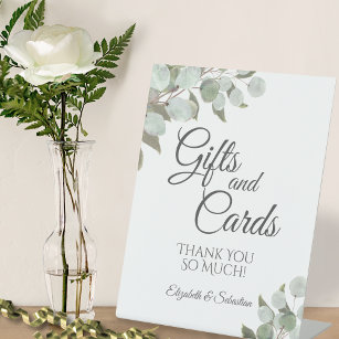 水素朴色ユーカリ結婚式のギフト&カード 台座サイン