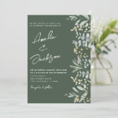 水素朴色ユーカリ緑結婚園 招待状 (スタンド正面)