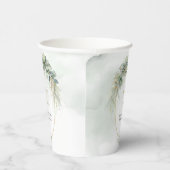 水素朴色ユーカリ緑金ゴールド結婚 紙コップ (右)