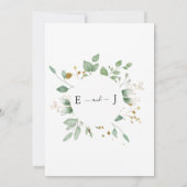 水素朴色ユーカリ金ゴールドフレ結婚ーム 招待状 (裏面)