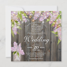 水素朴色ライラックスバーンウッドスクエア結婚ズ 招待状