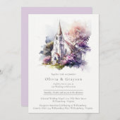 水素朴色ラベンダーチャペル結婚ズ 招待状 (正面/裏面)