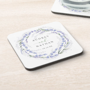 水素朴色ラベンダーパープルリース結婚ズ コースター