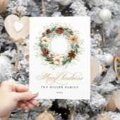 水素朴色リースクリスマスカード シーズンカード