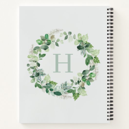 水素朴色リースモノグラムファミリーレシピ ノートブック (裏面)