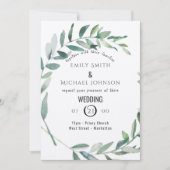 水素朴色リーフクラフト結婚式招待状 招待状 (正面)