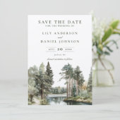 水素朴色レイクフォレストウッドランド結婚ズ セーブザデート (スタンド正面)