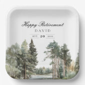 水素朴色レイクフォレストリタイアメントパーティー ペーパープレート (正面)