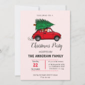 水素朴色レッドトラッククリスマス 招待状 (正面)