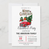 水素朴色レッドトラッククリスマス 招待状 (正面)
