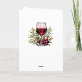 水素朴色レッドワイングラス80誕生日 カード (裏面)