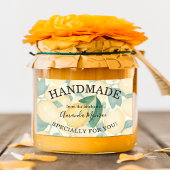 水素朴色レモンと離れ手作り製品 長方形シール