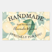 水素朴色レモンと離れ手作り製品 長方形シール (正面)