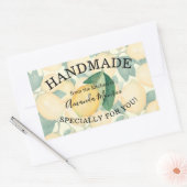 水素朴色レモンと離れ手作り製品 長方形シール (封筒)