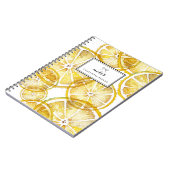 水素朴色レモンスライスパターンカスタム ノートブック (左側)