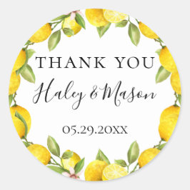 水素朴色レモンフレームありがとうお願い ラウンドシール