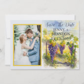 水素朴色レモン葡萄ブドウ畑の写真 セーブザデート (正面)