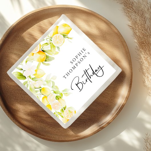 水素朴色レモン誕生日 スタンダードランチョンナプキン