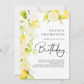 水素朴色レモン誕生日 招待状 (正面)