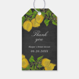 水素朴色レモンchalkboard 感謝してい ギフトタグ
