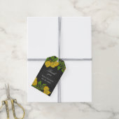 水素朴色レモンchalkboard 感謝してい ギフトタグ (より糸付き)