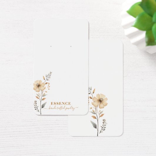 水素朴色ワイルドフラワーイヤリングディスプレイカード (デスク)