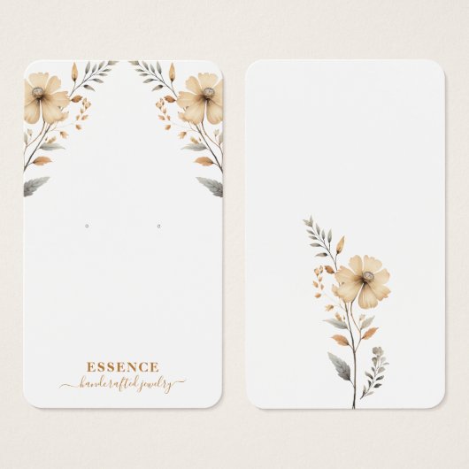 水素朴色ワイルドフラワーイヤリングディスプレイカード (正面&裏面)
