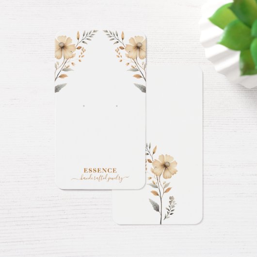 水素朴色ワイルドフラワーイヤリングディスプレイカード (デスク)