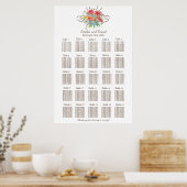 水素朴色ワイルドフラワーシーティングチャート250 ポスター (キッチン)